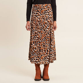 Jupe longue évasée noir femme