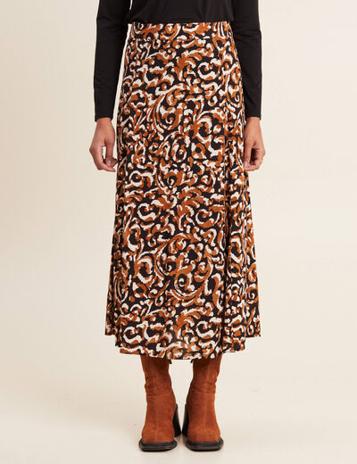 Jupe longue évasée noir femme