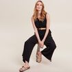 Combinaison pantalon fluide noir femme