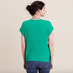 Pull à manches courtes vert turquoise femme