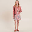 Jupe portefeuille réversible orange corail femme