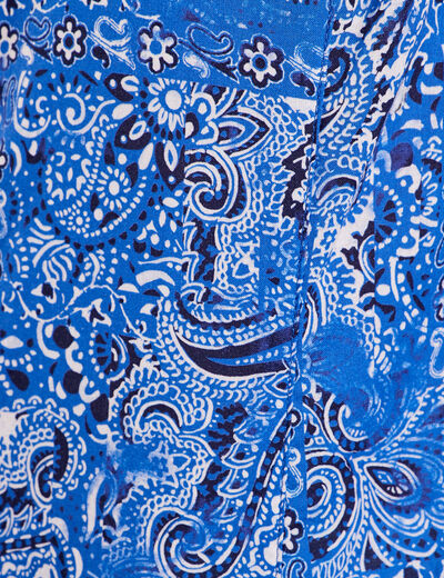 Chemise manches longues bleu femme