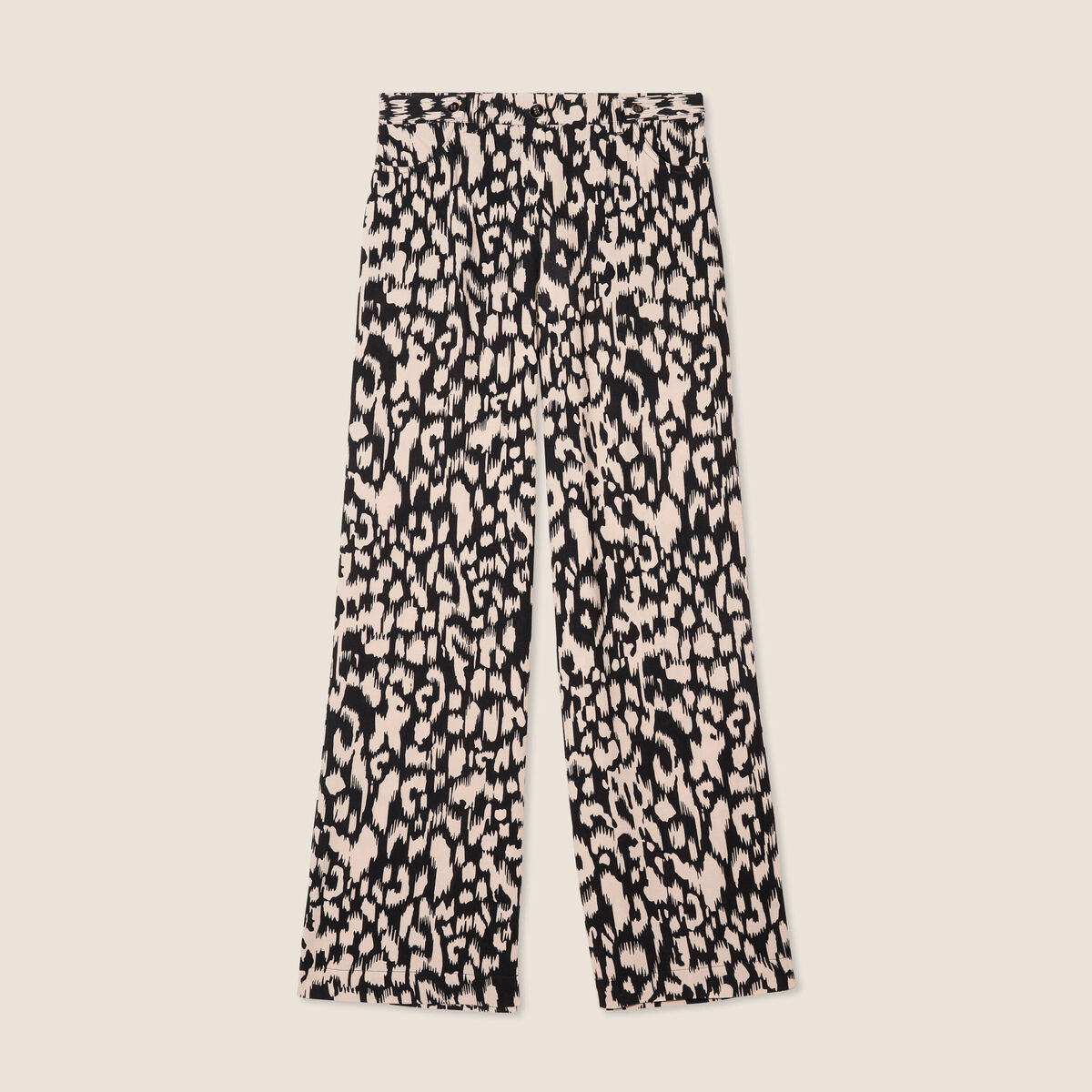 Pantalon large taille haute noir femme