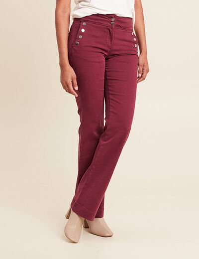 Pantalon bootcut à pont bordeaux femme
