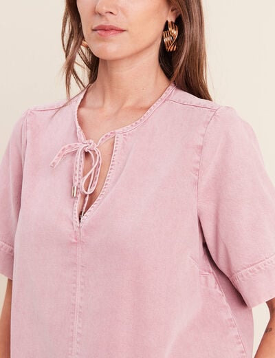 Blouse structur&eacute;e rose femme
