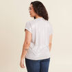 T-shirt manches courtes gris argent femme