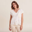 T-shirt manches courtes blanc femme