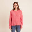 Pull col tunisien manches longues rose femme