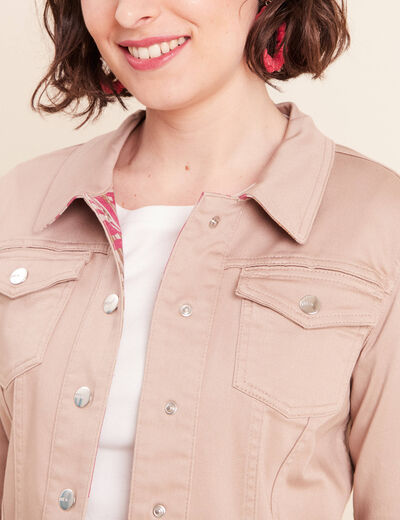 Veste cintr&eacute;e r&eacute;versible manches longues marron femme