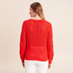 Polo d&eacute;tails ajour&eacute;s orange fonc&eacute; femme
