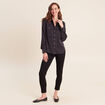 Chemise manches longues bleu femme