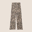 Pantalon large taille haute noir femme
