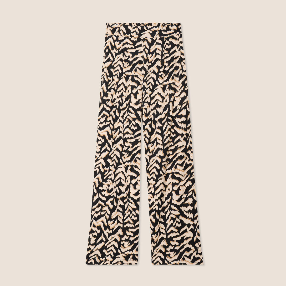 Pantalon large taille haute noir femme