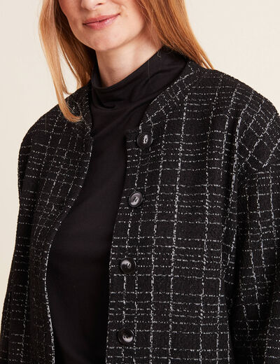 Veste droite boutonnée noir femme