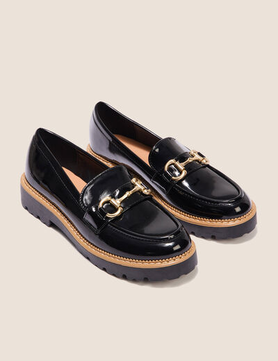 Mocassins vernis noir femme