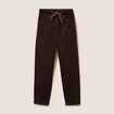 Pantalon coupe mom 7/8&egrave;me marron femme