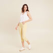 Pantacourt droit taille standard jaune clair femme