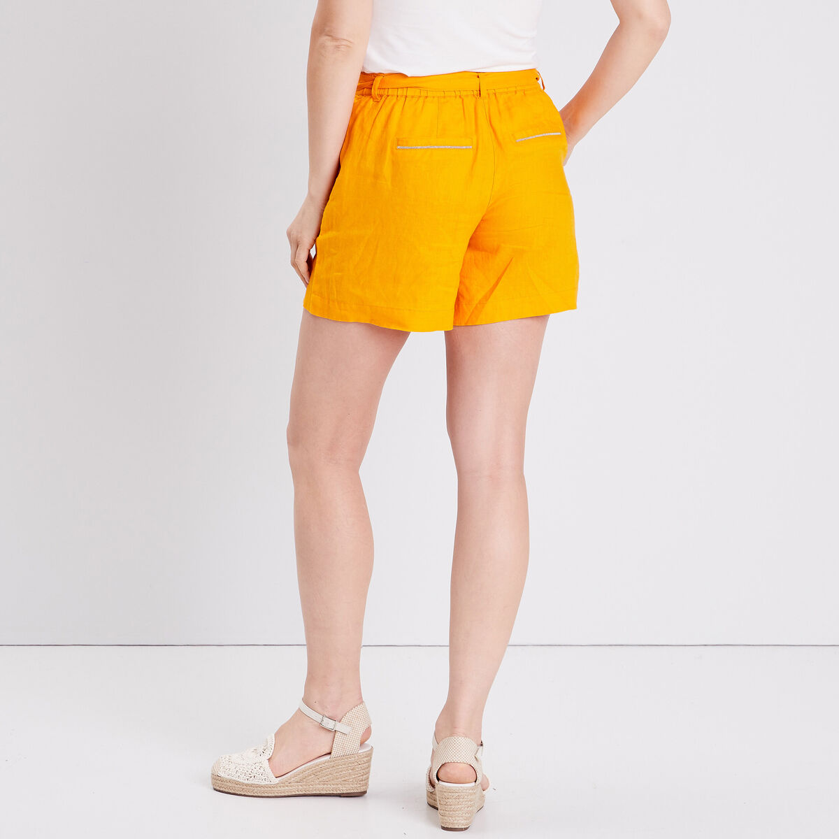 Short paperbag jaune foncé femme