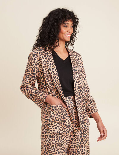 Veste esprit tailleur sable femme