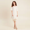 Robe droite dentelle ecru femme