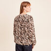 Blouse ample col rond manches longues noir femme