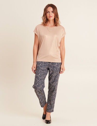 T-shirt manches courtes couleur or femme