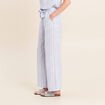 Pantalon large taille haute bleu femme