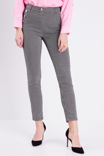 Pantalon ajusté noir femme