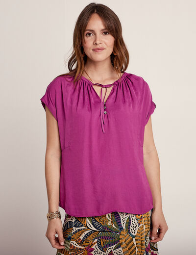 Blouse manches courtes violet femme