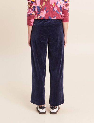 Pantalon en velours bleu marine femme