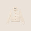 Veste courte droite manches longues beige femme