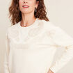 T-shirt manches longues strass ecru femme