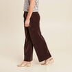 Pantalon large velours marron femme
