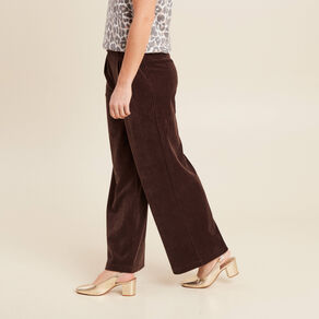 pantalon large velours marron femme Pantalon large velours marron femme