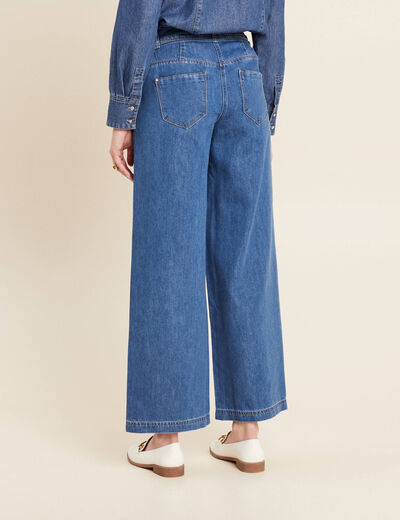 Jean large avec cordon denim double stone femme