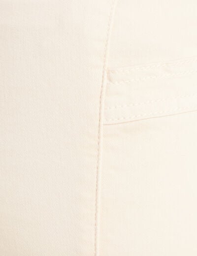 Pantalon coupe droite à coulisse ivoire femme