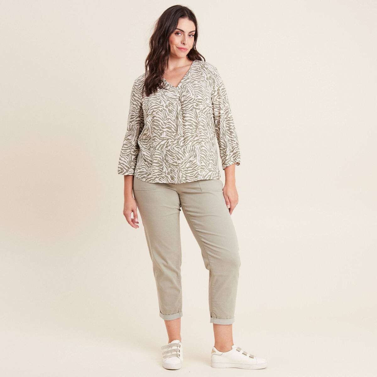 Blouse manches 3/4 noir femme