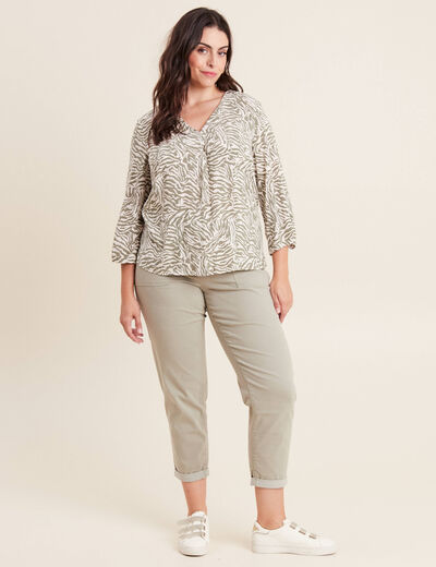 Blouse manches 3/4 noir femme