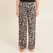 Pantalon large taille haute noir femme