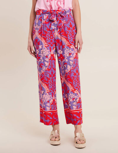 Pantalon flou rouge femme