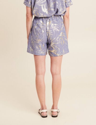 Short taille haute bleu lavande femme
