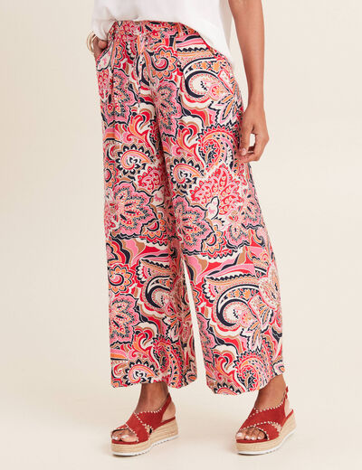Pantalon fluide 7/8ème multicolore femme