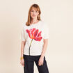 T-shirt col rond manches courtes ecru femme
