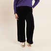 Pantalon large velours noir femme