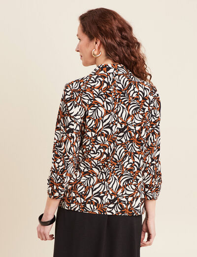 Veste tailleur col châle marron femme