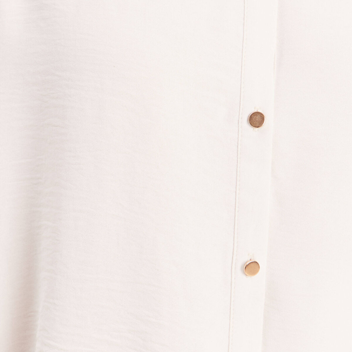 Chemise ample effet boule doubl&eacute;e ivoire femme
