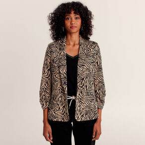 Veste droite manches 3/4 noir femme