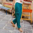 Pantalon flou cargo 7/8ème vert femme