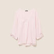 blouse fluide manches 3/4 rose femme