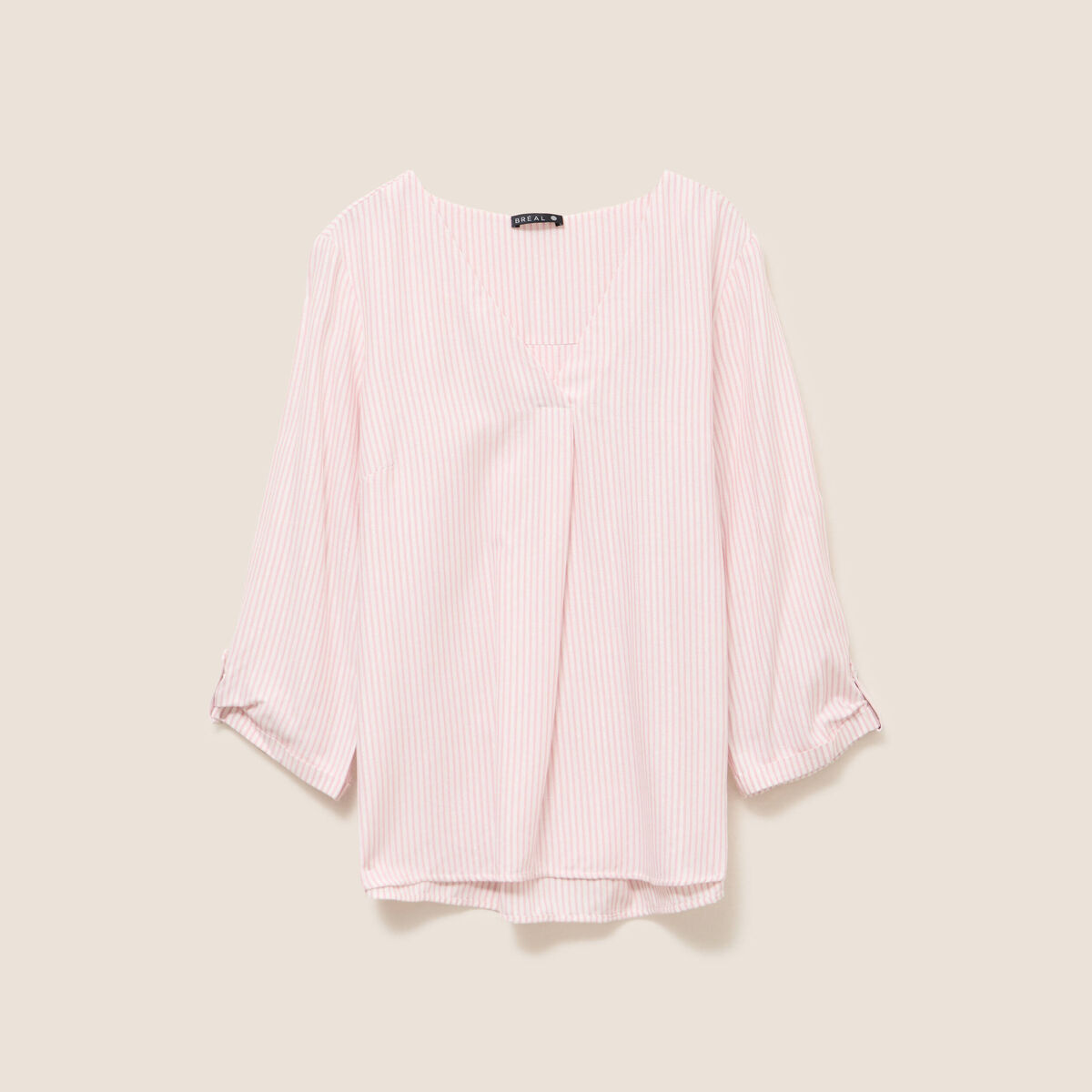 blouse fluide manches 3/4 rose femme